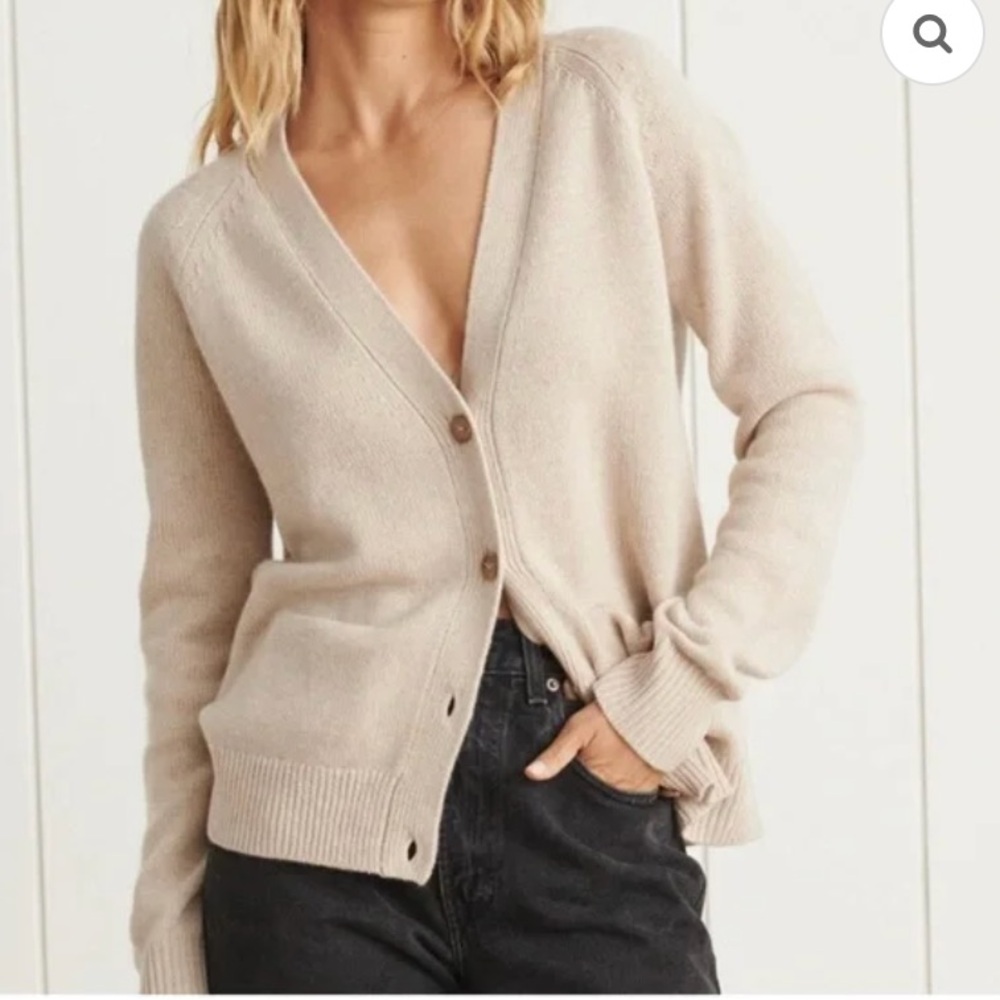 Jenni Kayne Light Tan Cardigan Sweater - 100% Cashmere (XS)